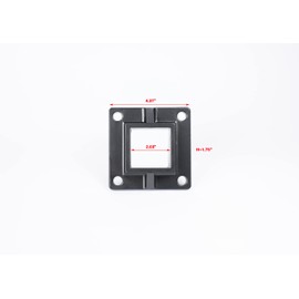Floor Mount Post Plange for 2" Square Fence Post and Deck Railing, Heavy Duty, Aluminum,Black