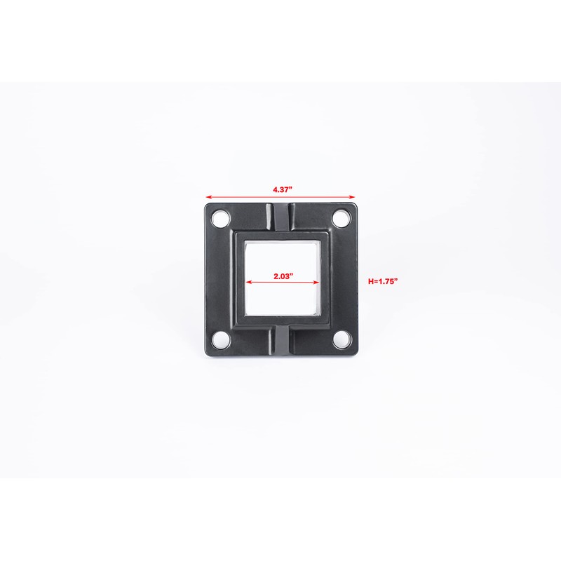 Floor Mount Post Plange for 2" Square Fence Post and