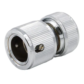 SpiceFlow Quick Connector for 1/2 Inch Hoses [with Water Stop] Chrome/Brass 1/2 Inch Gardena Compatible