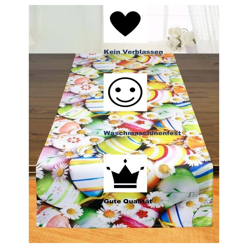 KAMACA Table Runner Spring Easter Flowers Rabbit Decor Easter Bunny