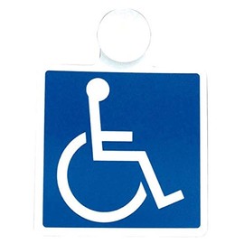 Tsuchiya Yac OP-340 Car Supplies, Sign, Disabled Mark, Suction Cup, Pack of 1