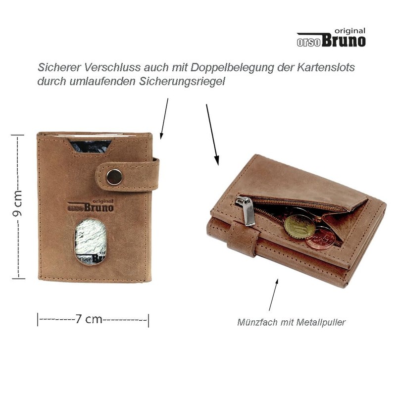 Q-Slim Wallet, Buffalo Leather Brown, rfid wallet