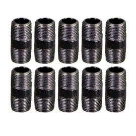 Supply Giant 1/8 Inch Black Pipe Nipple, Eight Inch Malleable Steel Pipes Nipples Fitting Build DIY Vintage Furniture, 1/8" x 18" (Pack Of 10)