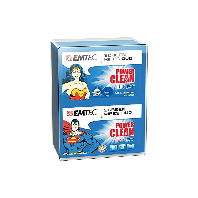 EMTEC Duo Screen Wipes, Blue