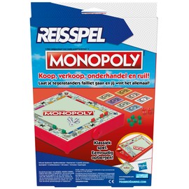 Monopoly Travel Edition, Portable Game for 2-4 Players, Travel Game for Children from 8 Years (Dutch Version)