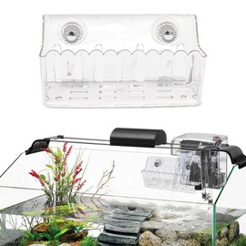 Hiyoo Aquarium Filter Baffle with Suction Cup, Square Clear Plastic Fish Tank Water Flow Controller for Betta Fish and Shrimp Tanks, Slow Flow Design Aquarium Accessory