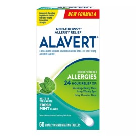 Alavert Allergy Disintegrating  10mg Antihistamine 60 Tablets