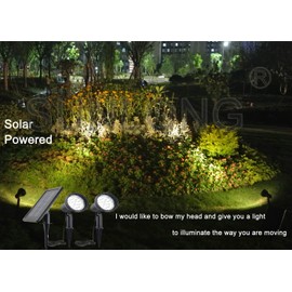 Solar Powered Spot Lights Outdoor Waterproof 2 in 1 Bright Solar SpotLights Power Adjustable for Flag Yard Flagpole Landscape Dusk to Dawn