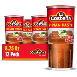 La Costeña Pipian Mole Sauce - Pipian Paste with Ancho Chiles & Pumpkin Seeds - Mexican Food, Enchilada Seasoning, Meat Marinade, Rice, Tamale, Taco, Burger, Comida Mexicana - 8.25oz, 12 Pack