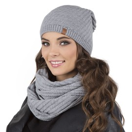Vivisence Winter Women's Stylish Winter Hat Warm and Comfortable with Soft Fleece Lining Perfect for Cold Days and Everyday Wear Autumn and Winter, Light Grey,UNI