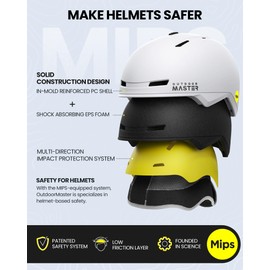 OutdoorMaster MIPS Snow Helmet, Men, Women & Youth, 8 Vents, PC Shell & EPS Foam, Skiing & Snowboarding Certified