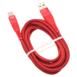 6ft USB Cable Type-C Charger Cord Power Compatible with Boost Mobile Celero 5G (2021,2024)/Celero 5G SC, Wire USB-C Long Red Braided Fast Charge Sync High Speed