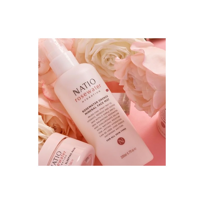 Rosewater Drench Mineral Face Mist by Natio for Women -
