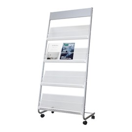 Yinghao Floor-Standing Magazine Rack, 4-Layer Iron Newspaper Rack, Suitable for the Display of Brochures or Documents in Exhibitions, Shopping Malls, Hospitals, Offices
