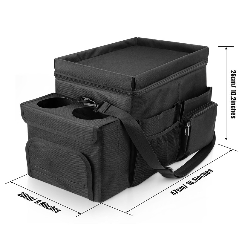 Waterproof Car Organizer with Lid, Car Cooler Bag with Cup
