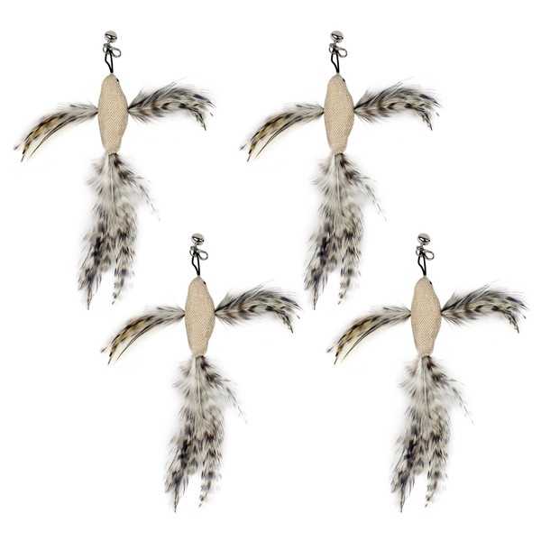 Cat Feather Toys, 4 Pcs Simulation Birds Refills, Cat Toys