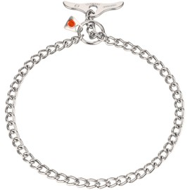 Herm Sprenger Stainless Steel Dog Training Collar with Toggle Closure and Round Links Dog Chain for Small Medium Large Dogs Made in Germany (18in (Neck Size up to 16in))