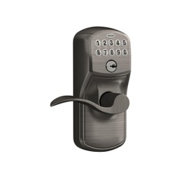 Schlage FE595 PLY 620 Acc Plymouth Keypad Entry with Flex-Lock and Accent Lever, Antique Pewter