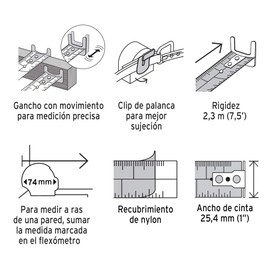 Truper FH-55M, Flexómetro Gripper, contra impacto, 5.5 m, cinta 25 mm