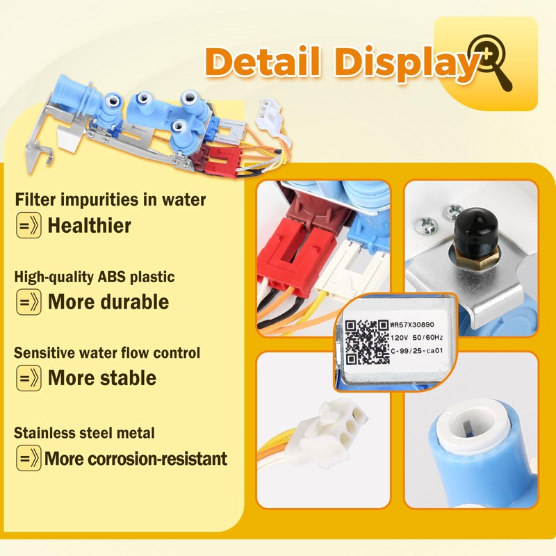 WR57X30890 Refrigerator Water Inlet Valve for GE Haier Hotpoint, Replacement
