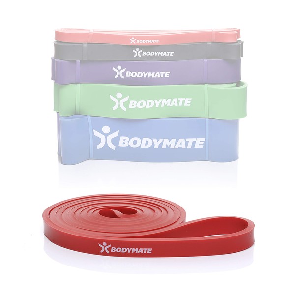Bodymate Fitness Band, Elastic Resistance Band Made of Natural Latex, Trains Strength, Endurance, Coordination, Flexibility and Much More for Beginners & Professionals, 208 cm