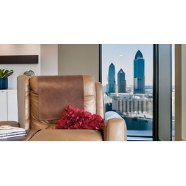 Bittlemen Headrest cover for recliners Premium Vinyl 17x27 furniture slipcovers furniture protectors Tear resistant fade resistant sofas loveseats theater chairs office chairs recliners RV's (SADDLE)