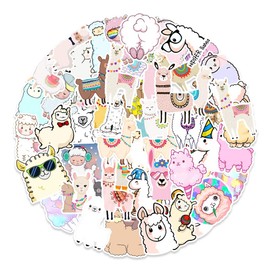 Alpaca Sticker Funny Internet Pop Animal Sticker Set 100 Pieces Llama Decoration for Car Laptop Skateboard Bicycle Moped Motorcycle Bicycle Computer Suitable for Adults Children