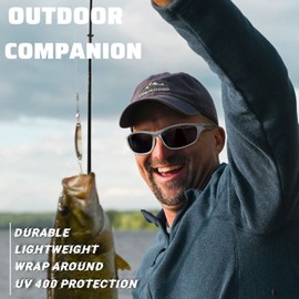 Joopin Silver Sports Sunglasses Trendy Wrap Around Sun Glasses Polarized UV Protection Stylish Tactical Shades for Men Women Oversized Sunnies