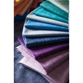 Connecting Threads Blender Collection 40 pcs Precut Quilting Cotton Fabric Bundle 2.5" Strips (Chambray Tonal)