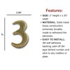 2" Brass Solid Brass Number 6 for House, Doors, mailboxes,