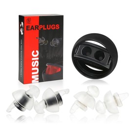 Lysian Concert Ear Plugs High Fidelity Design Waterproof Reusable Non-Toxic Material SNR23db，Music Noise Reduction Ear Plugs for Music Festivals, Concerts, Motorcycles, Bars, Raves,DJS live entertainment