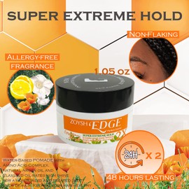 ZOYSH EDGE Perfect Control Super Extreme Hold 2X | Water-Based Pomade | For All Hair Types, 48Hrs Lasting, Non-Flaking, Allergy Free Fragrance (Egyptian Musk, Net Wt. 1.05 Oz)