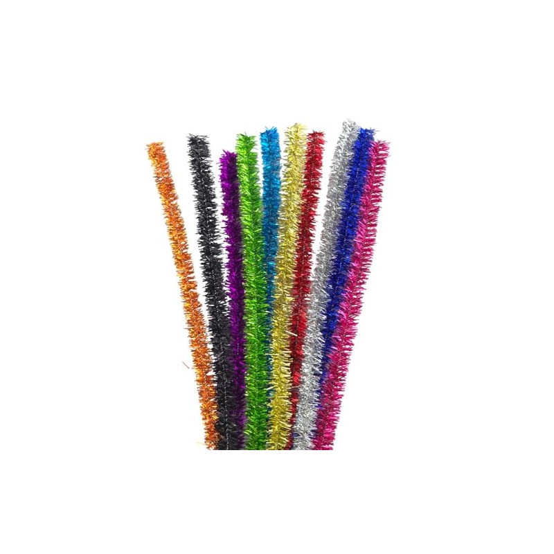 Crafty Capers Multicoloured Tinsel | 10 Extra Long Pipecleaners |