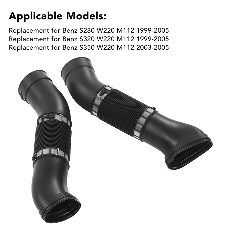 1 Pair Air Intake Pipe 1120943682 High Flow Aging Resistant