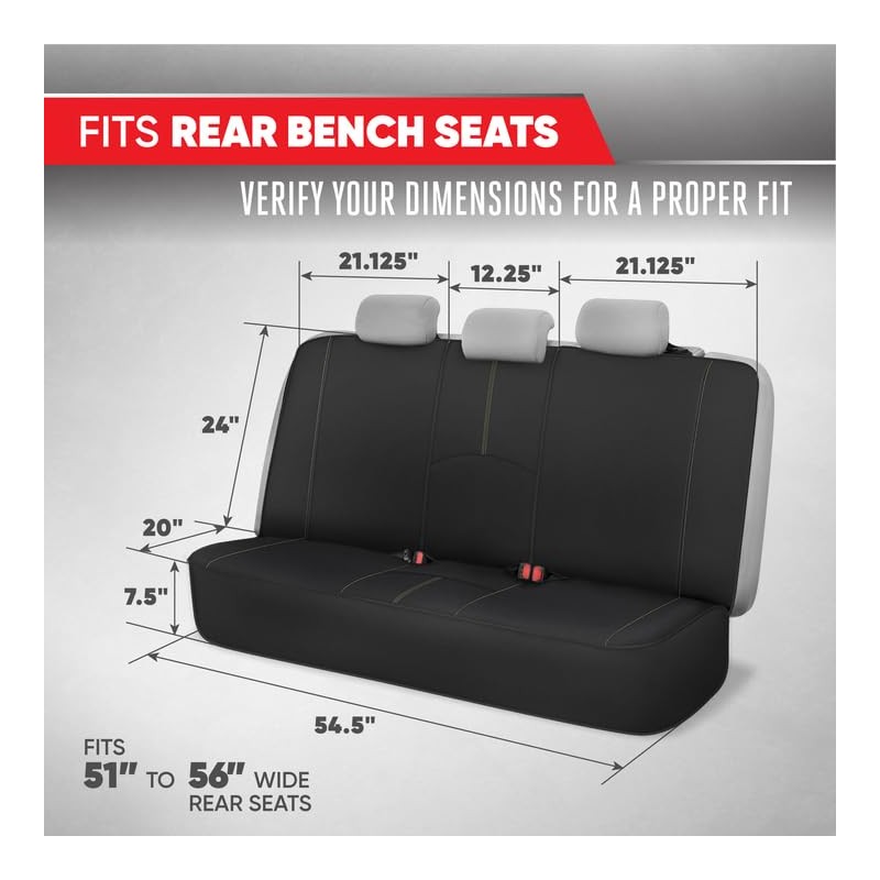 Motor Trend SpillGuard Waterproof Rear Bench Car Seat Cover, Beige