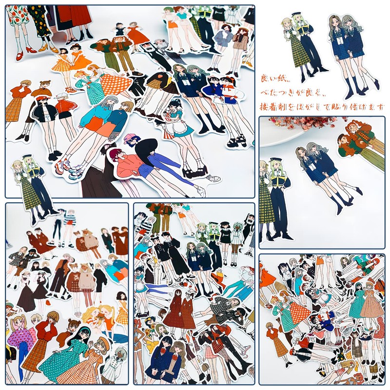 Collage Material, Retro Stickers, Set of 50, Stickers, Flake Seals,