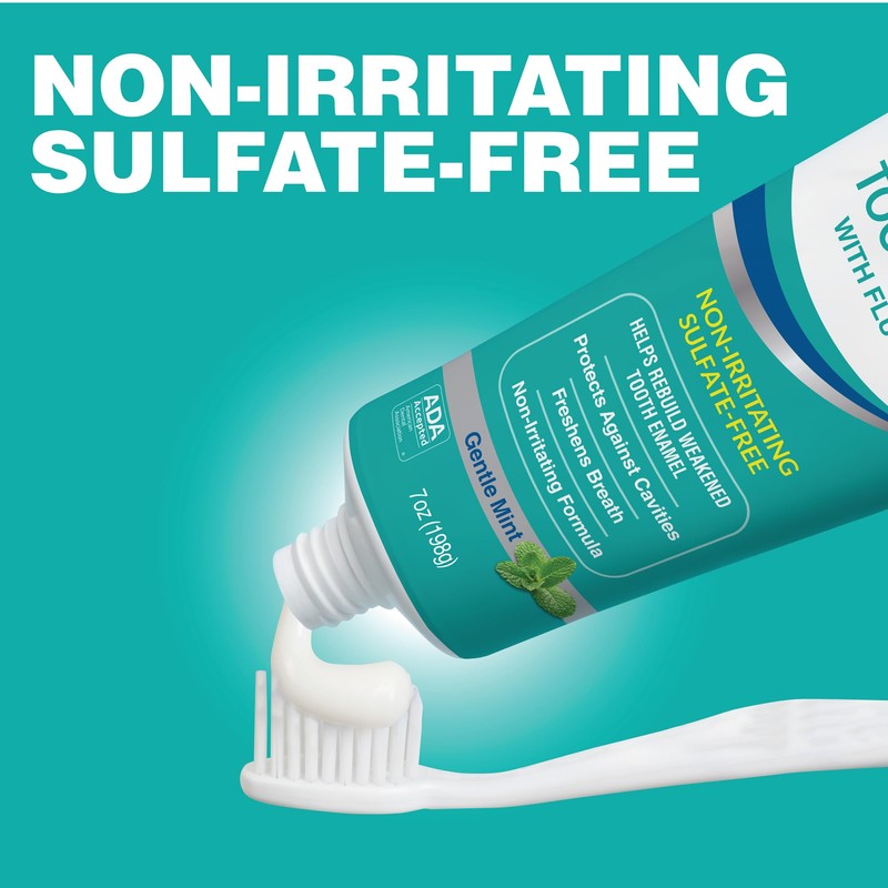 CloSYS Fluoride Toothpaste, 7 Ounce, Gentle Mint, Whitening, Enamel Protection,