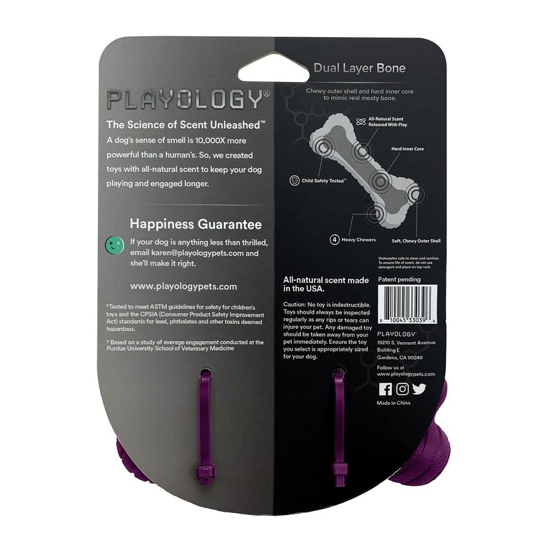 Playology Bacon Scent Dual Layer Bone Dog Toy