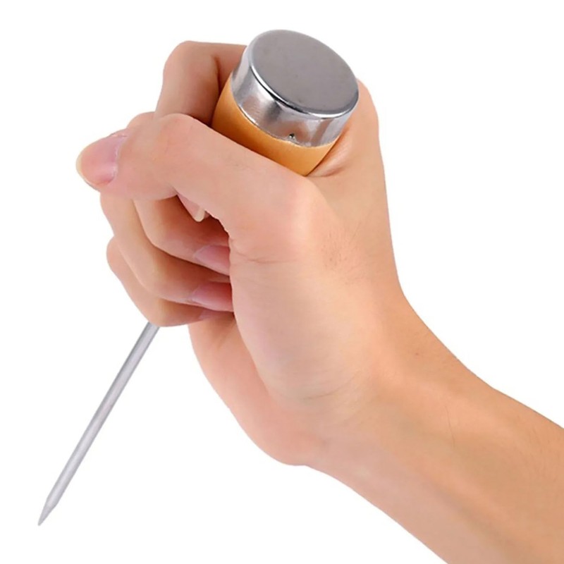 Lovelysp Stainless Steel Ice Pick Ice Pick Tool Wooden Handle