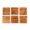 Cleminson Olive Wood Coasters 9cm (Set of 6) in Cotton