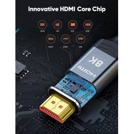 SNOWKIDS Long 7.5 m HDMI 2.1 Cable 8K, 48 Gbps HDMI Cable, Nylon Braided 8K@60 Hz 4K@120 Hz 7680P, DTS: X, HDCP 2.2 & 2.3, HDR 10, eARC, Dynamic HDR, Compatible with PS 5/4/3 Projector Monitor