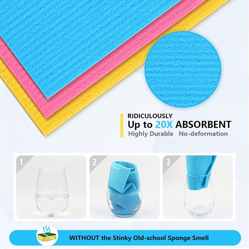 AIDEA Swedish Dish Cloth, 10PK, Swedish Dishcloths for Kitchen, Reusable