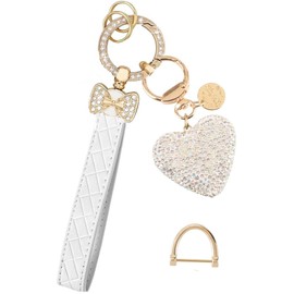 EAQIOIL Keychain Wristlet for Women Wristlet Keychains Bracelet Lanyard for Keys With Bow/Flower/Heart Keychain