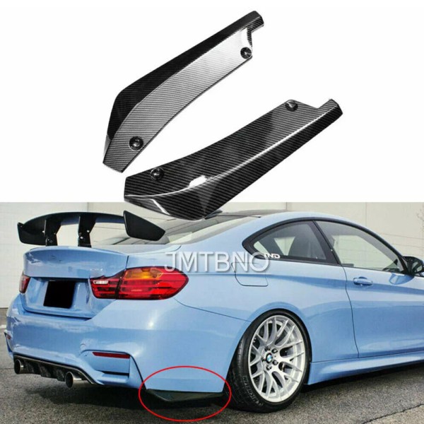 Unbranded Sport Racing Carbon Fiber Rear Bumper Splitter Diffuser Canards
