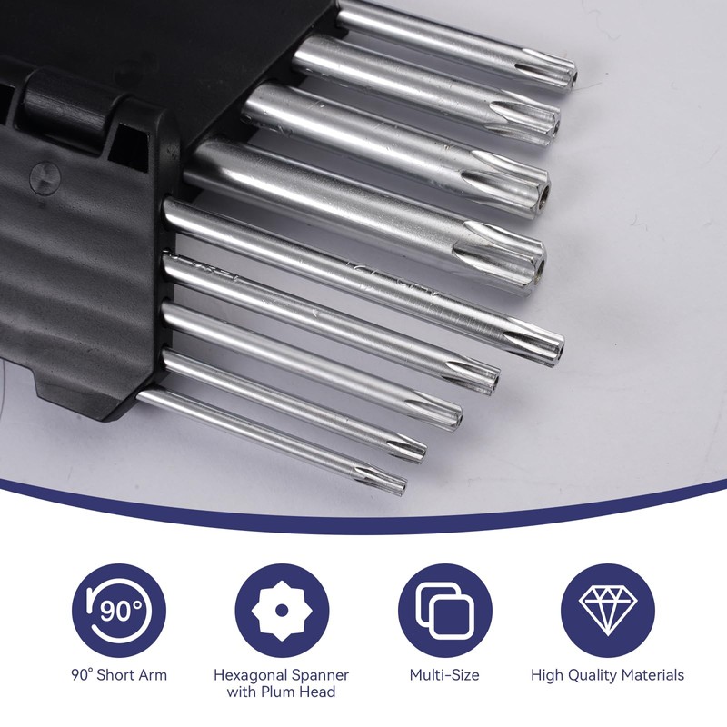 9-Piece Torx Key Set Tool, Double Headed Hex Key Set,