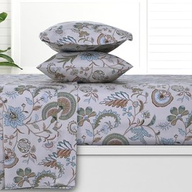 AZORES HOME Ingrid Organic Cotton 300 Thread Count Deep Pocket Bed Sheet Set, Fits up to 19 inch Mattress - Twin XL, Ivory