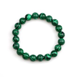 SIXDUTON Chakra Malachit Armband für Damen, Paar Freundschafts Armbänder Energiearmband Heilsteine Modeschmuck für Frauen Herren (10MM)