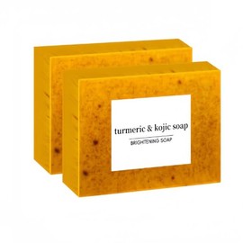 LOPHE Kojisäure-Seife, 2er Kurkuma Seifenstück für Gesicht und Körper, Vitamin C Seifenstück Badeseife für Männer und Frauen, Natürliche aromatische, sanften Reinigung der Haut, 200g