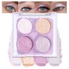 AMY'S DIARY 4 Color Light Purple Glitter Eyeshadow Palette –
