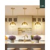 LMS Mid Century Pendant Light Fixtures, Brushed Gold Farmhouse Pendant
